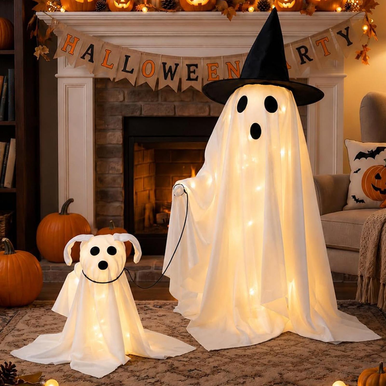 LED Lighted Ghost Dog Set Warm - Outdoor Lighting Effects 评论和价格