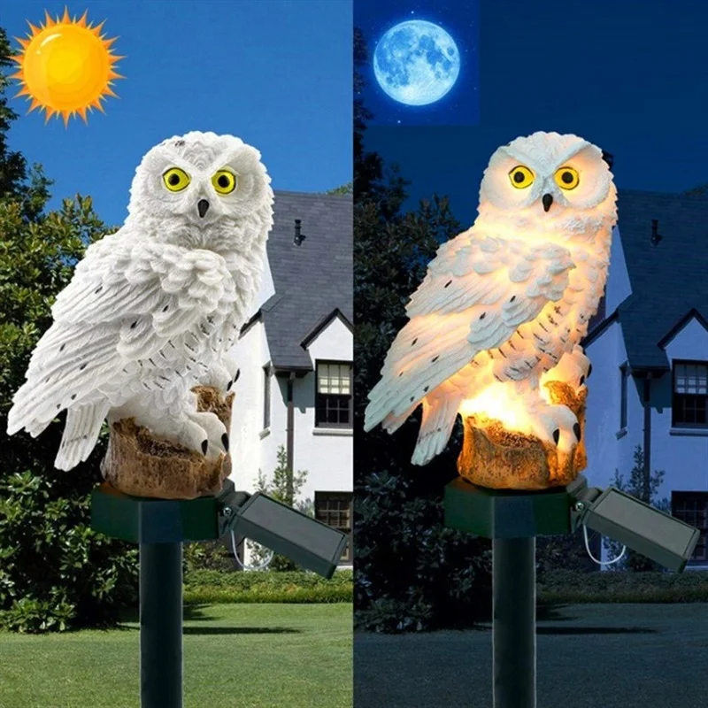 Solar Owl Statue Garden Light  - Outdoor Lighting Effects 评论和价格