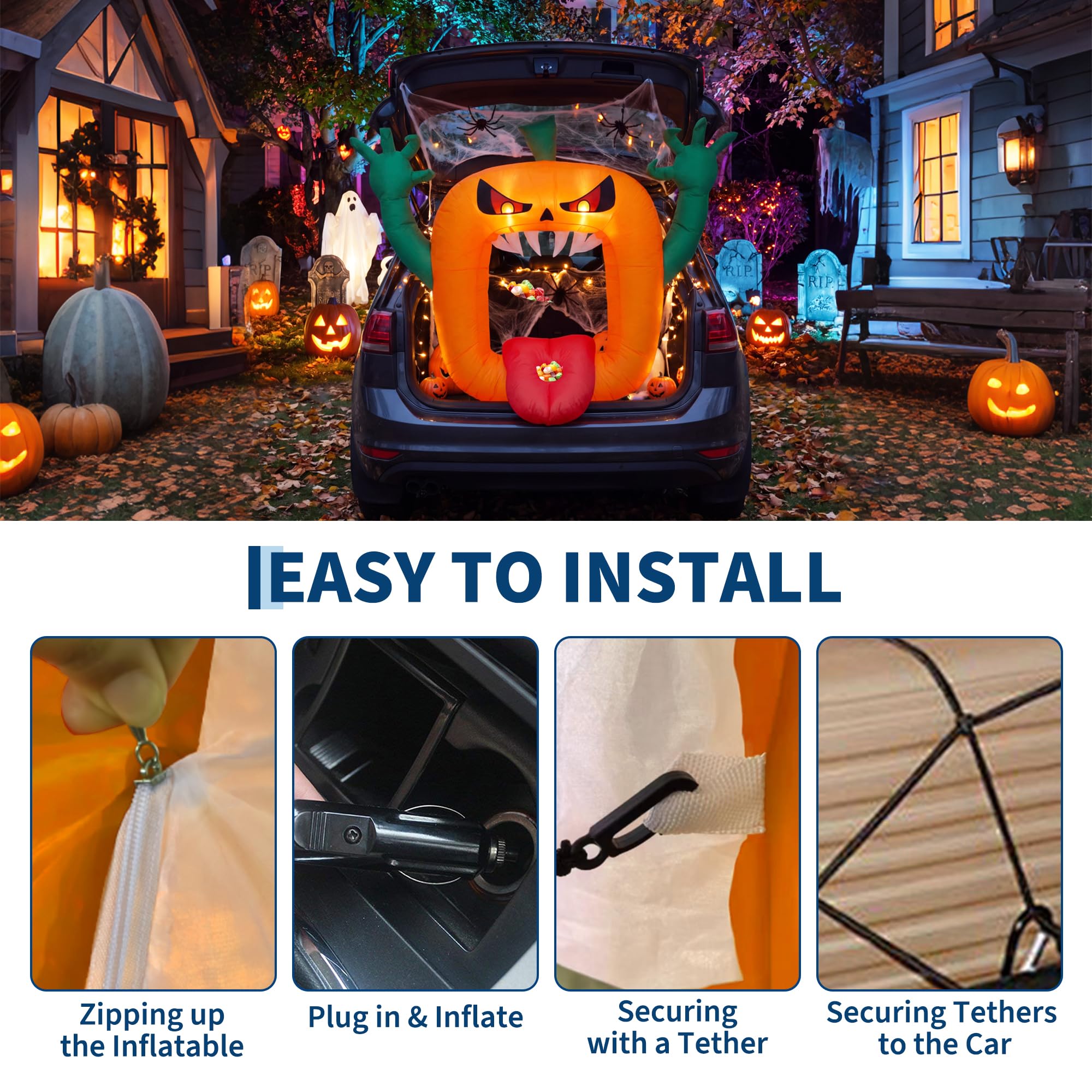 6FT Halloween Inflatables Scar - Outdoor Lighting Effects 评论和价格